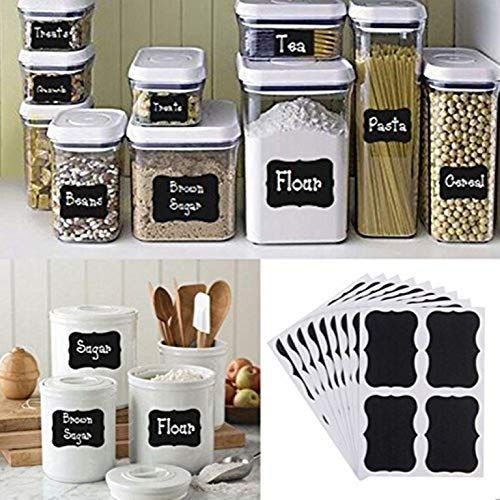 iberry's 108 pieces Waterproof Vinyl Stickers for Mason Jars Glass Bottle, Decals Craft, Kitchen Jar (Paper, 7 cm x 4 cm, Black, 108 Piece) -(4)