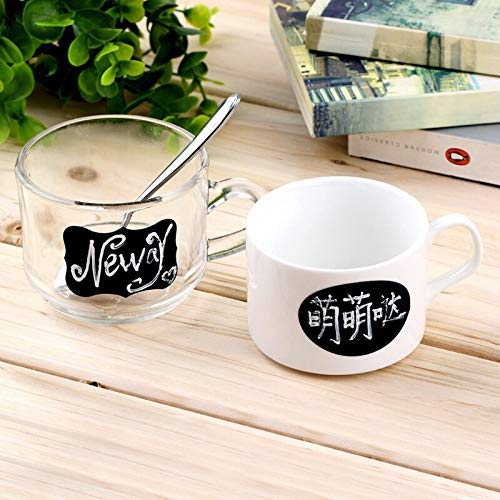 iberry's 108 pieces Waterproof Vinyl Stickers for Mason Jars Glass Bottle, Decals Craft, Kitchen Jar (Paper, 7 cm x 4 cm, Black, 108 Piece) -(11)