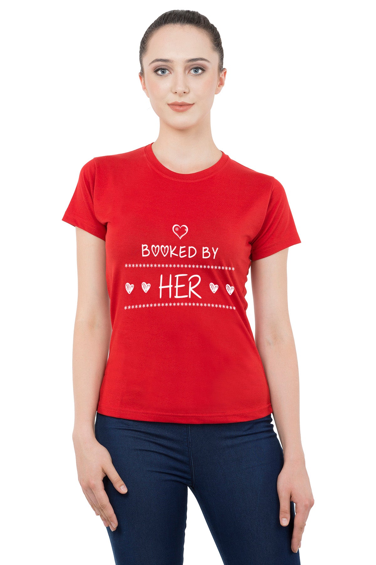 Booked by her matching Couple T shirts- Red