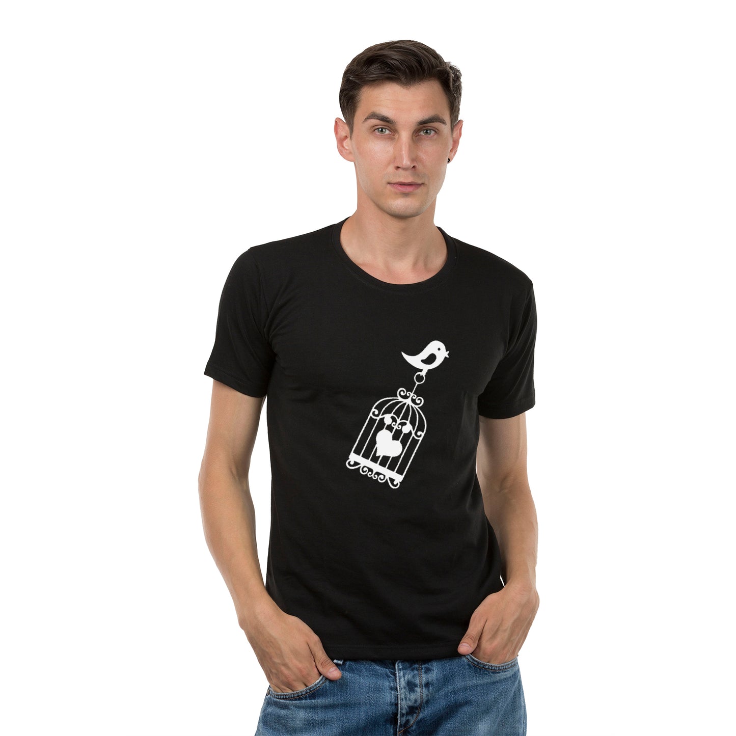 Love Bird matching Couple T shirts- Black