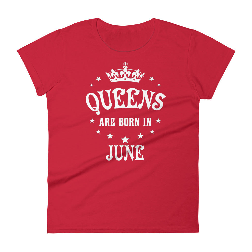 iberrys Birthday month T Shirt for Women |June Birthday Month tshirt | Half Sleeve T-Shirt | Round Neck T Shirt |Cotton T-Shirt for Women- (06)