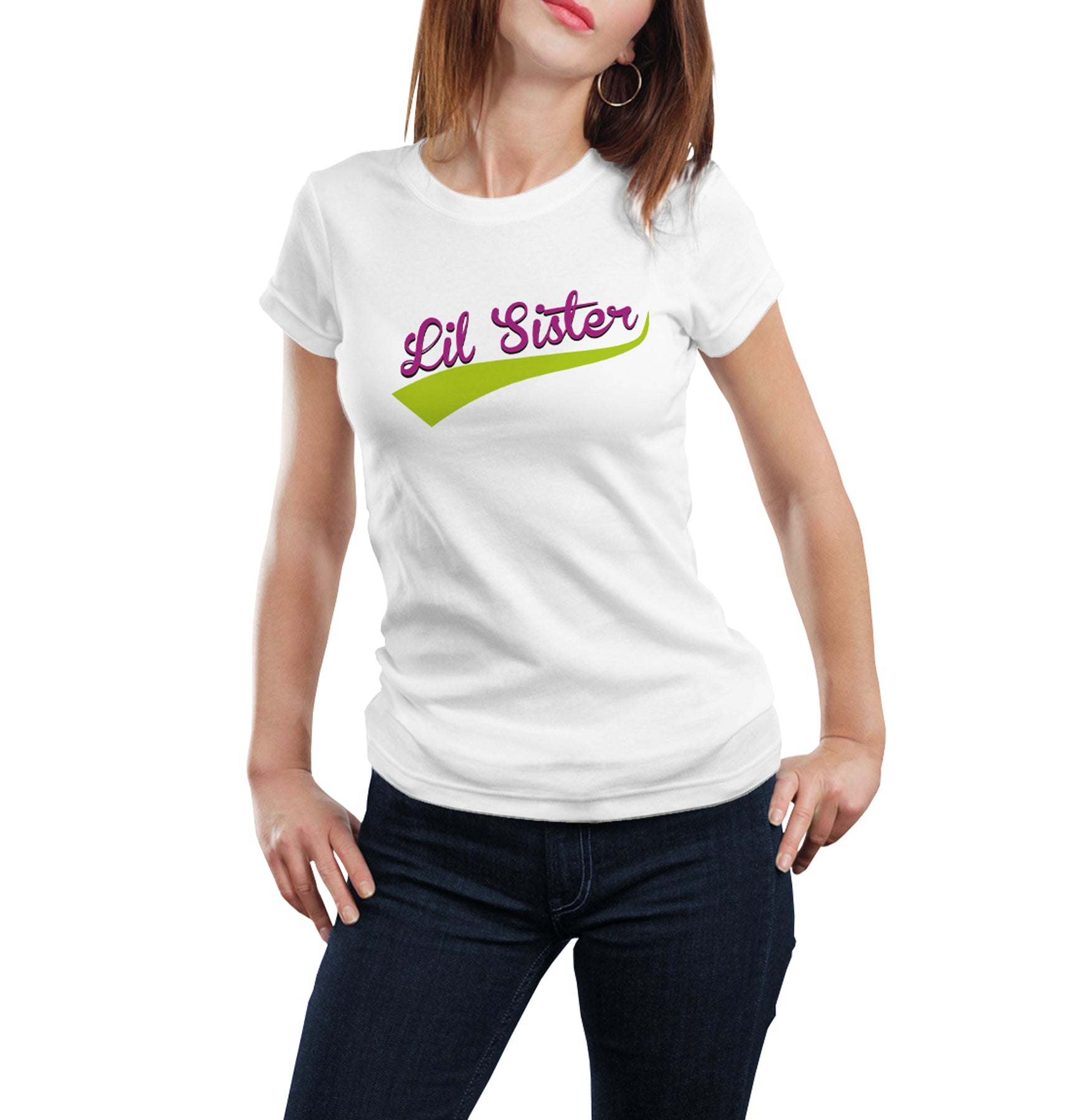 Big brother- Lil sister matching Sibling t shirts - white