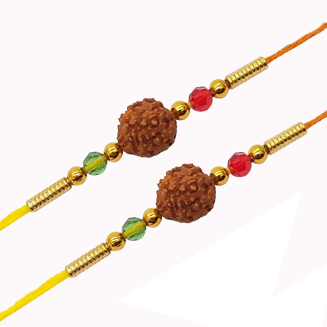 iberry's Rakhi Gift Pack with Set of 2 Rudraksh Rakhi, Greeting Card and Roli Chawal for Brother|Rakhi Combo with Branded Packaging-0303