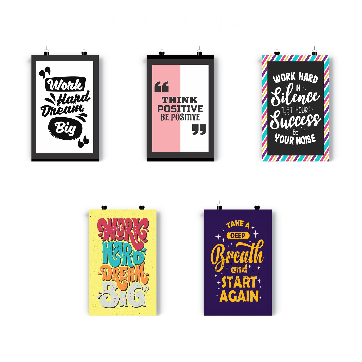 iberry's Motivational Quote Posters for Office and Student Room Walls |motivational posters (Size 28 x 43 CM, Pack of 10)-A