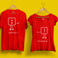 Happiness Matching Couple Tshirt for Men & Women Cotton Printed Regular Fit Tshirts-  (Set of 2)-36