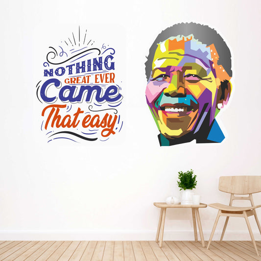 iberry's Inspirational Motivational Quotes Wall Sticker, Nothing Great Came Easy"- 42 x 66 cm Wall Stickers for Study- Office-04