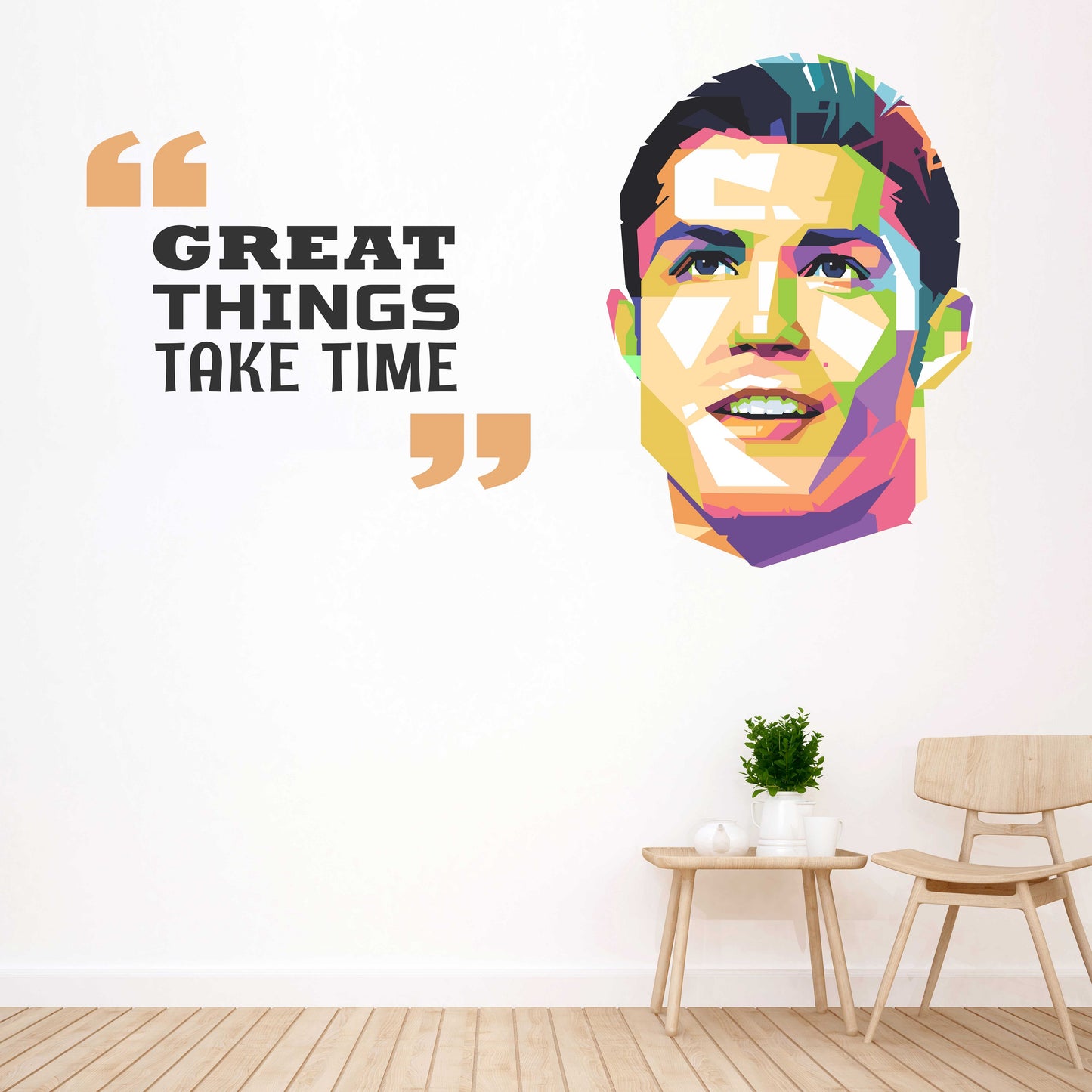 iberry's Inspirational Motivational Quotes Wall Sticker, Great Things Takes time"- 42 x 72 cm Wall Stickers for Study- Office-07