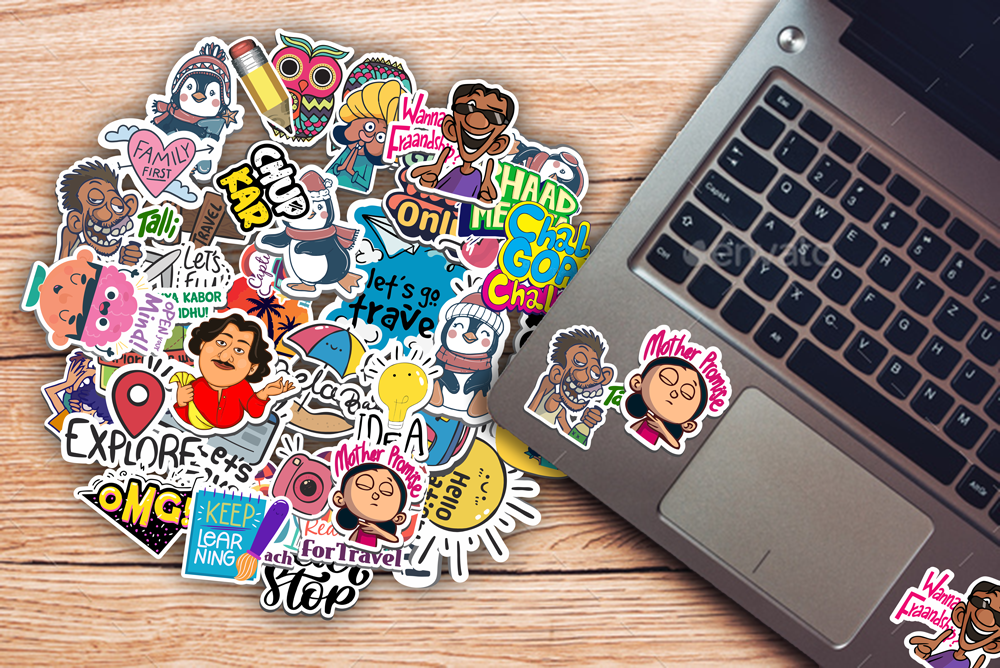 iberry's Stickers for Laptop Mobile Phones Computer Bicycle Luggage Scrapbooks Gadgets Waterproof Stickers|Funny Quirky Sticker|Funny Quotes Stickers|Laptop Sticker-Set of 50 Stickers (06)