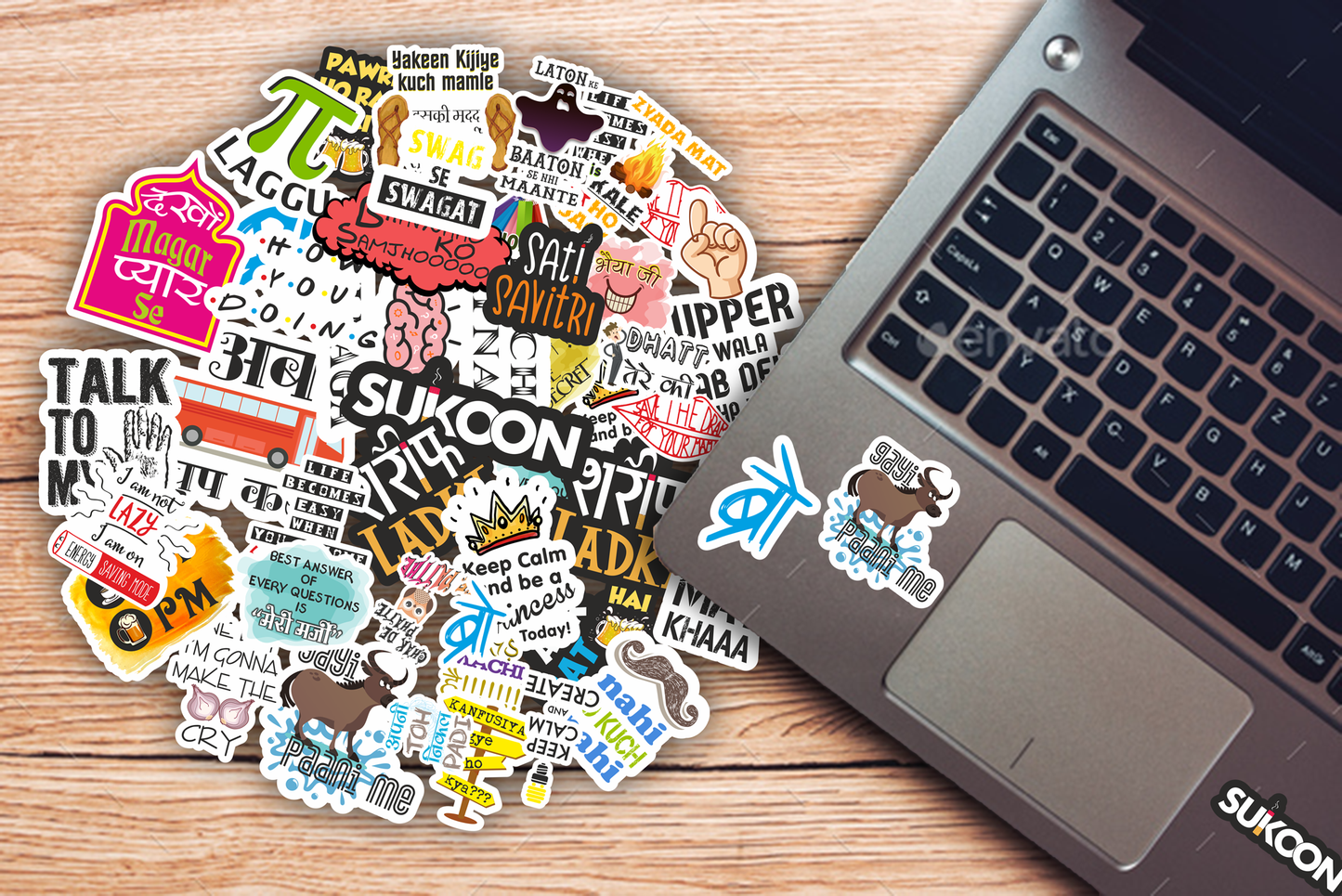 iberry's 38 pcs Stickers for Laptop Mobile Phones Computer Bicycle Luggage Scrapbooks Gadgets Waterproof Stickers|Funny Quirky Sticker|Funny Quotes Stickers|Laptop Sticker-Set of 38 Stickers (07)