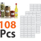 iberry's 108 pieces Waterproof Vinyl Stickers for Mason Jars Glass Bottle, Decals Craft, Kitchen Jar (Paper, 7 cm x 4 cm, White, 108 Piece) (Rectangle with Edge Corner Sticker) ( 9 )
