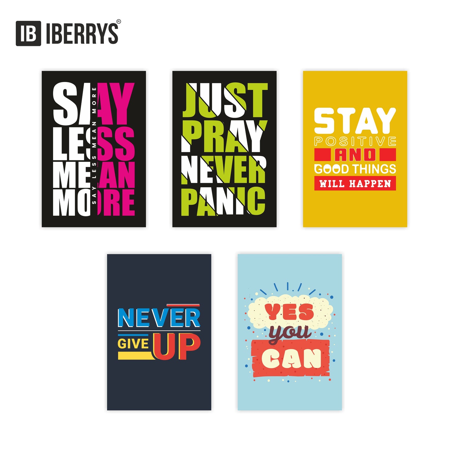iberry's Motivational Quote Poster for Office and Student Room Walls |posters for room (Size 28 x 43 CM, Pack of 10)-L