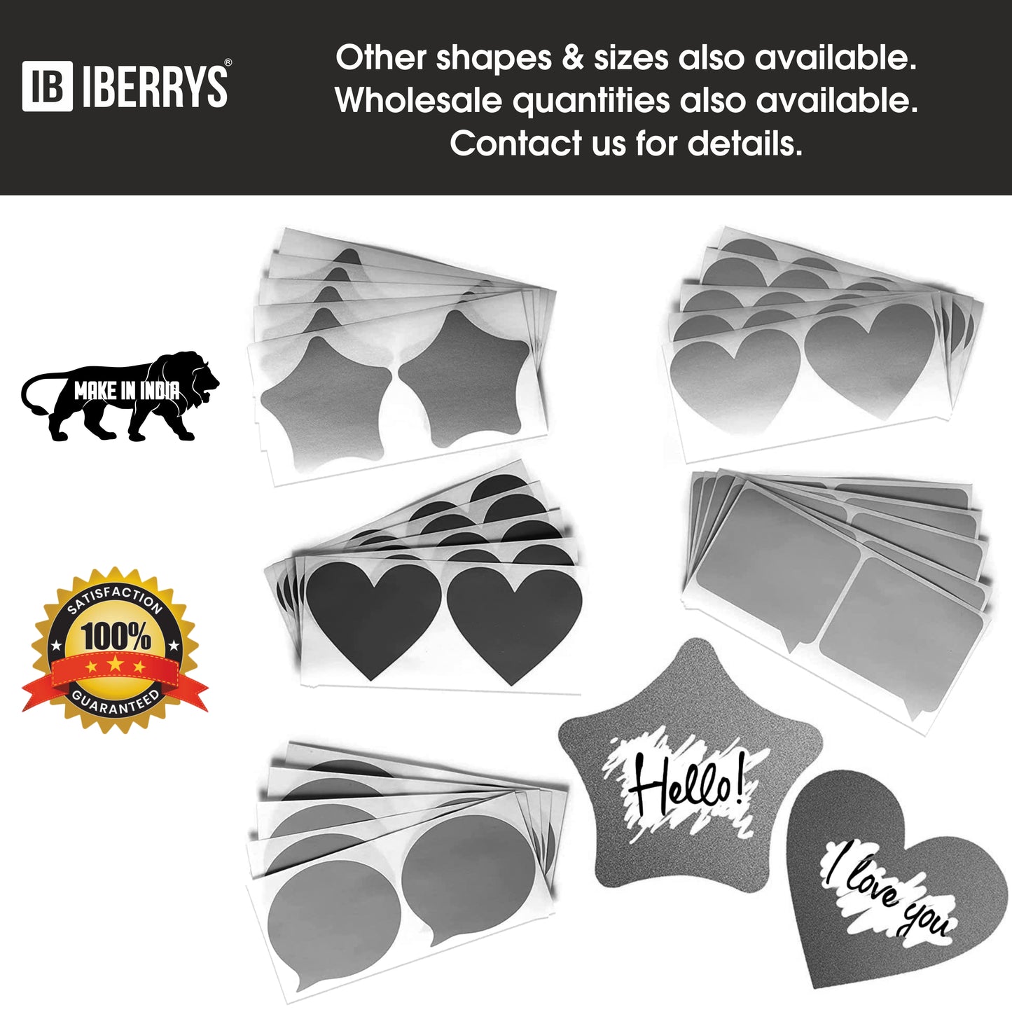 iberry's 1.35 x 1.50 Scratch Off Label Stickers|Silver Scratch Stickers for Baby Shower, Sale Events, Festival Offers, Sale Offers,Surprising |Heart Shape Peel Off Scratch Stickers