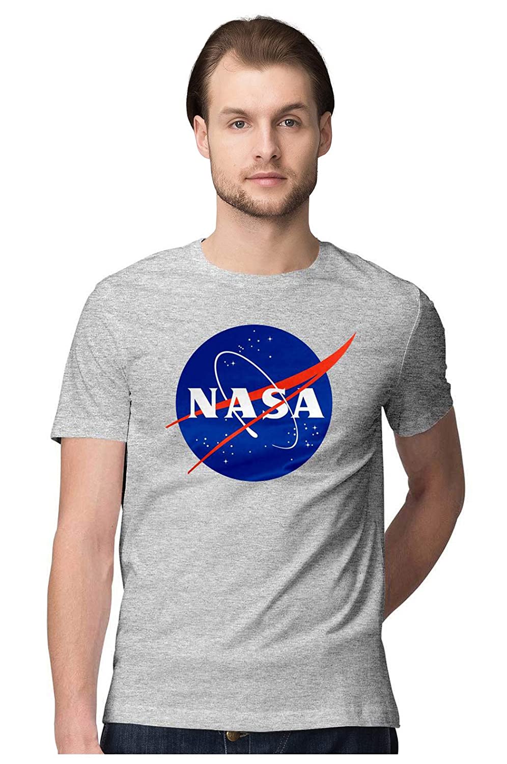 iberry's Printed T-Shirt for Men |Funny Quote Tshirt | Half Sleeve T shirts | Round Neck T Shirt |Cotton T-Shirt for Men- Nasa