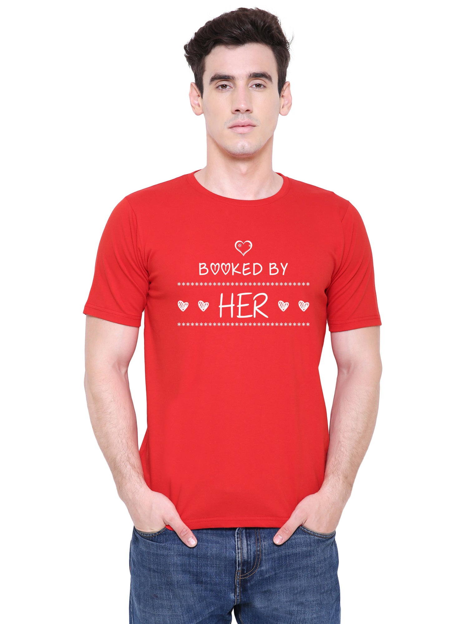 Booked by her matching Couple T shirts- Red