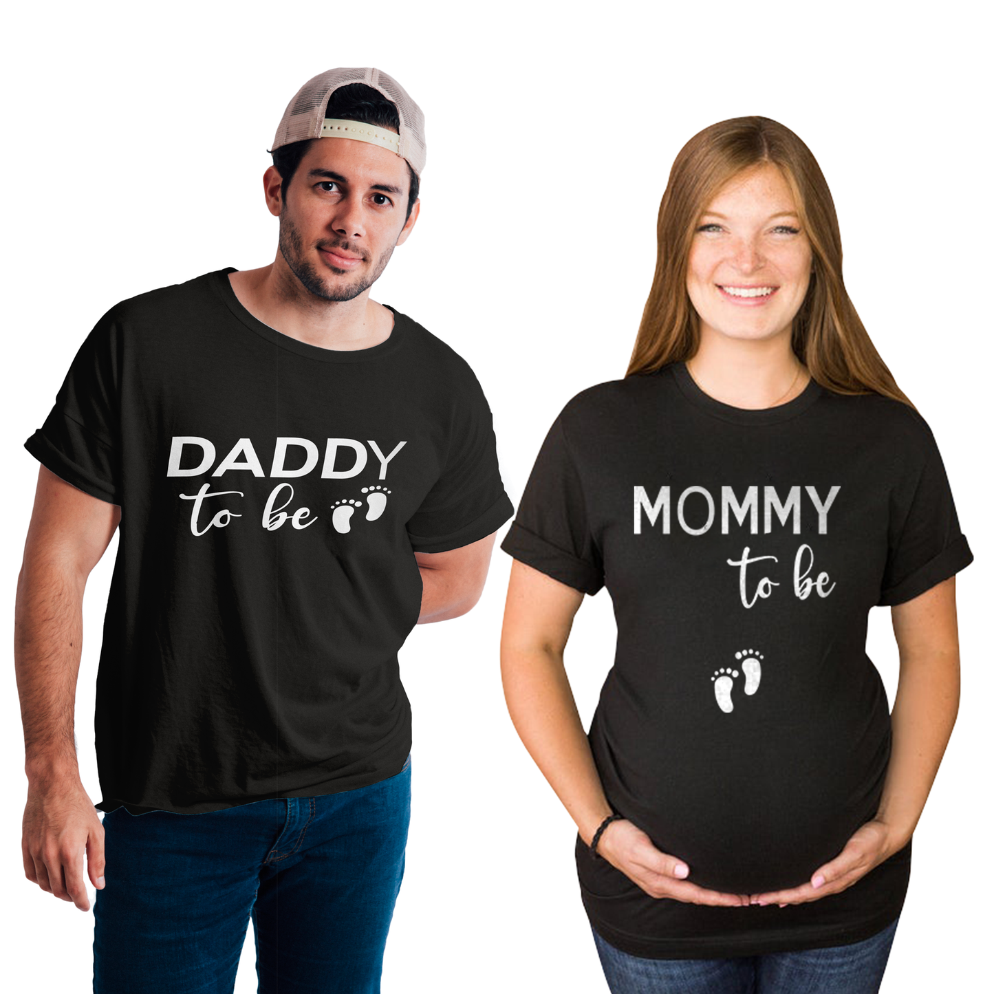 Mommy to be & Daddy to be Maternity Dress|Maternity Couple T shirts- Black