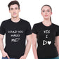 Marry Me matching Couple T shirts- Black