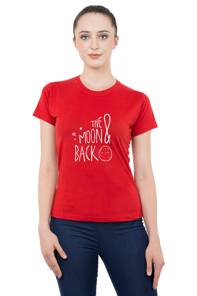 I love you to the moon & back matching Couple T shirts- Red