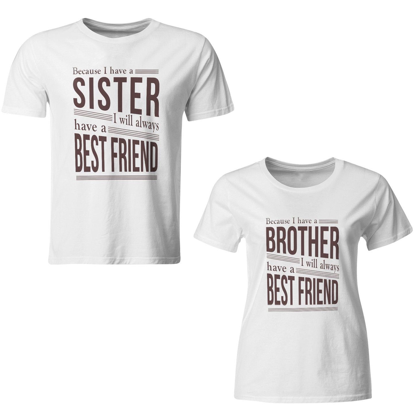 Brother Sister are always best friends matching Sibling t shirts - white