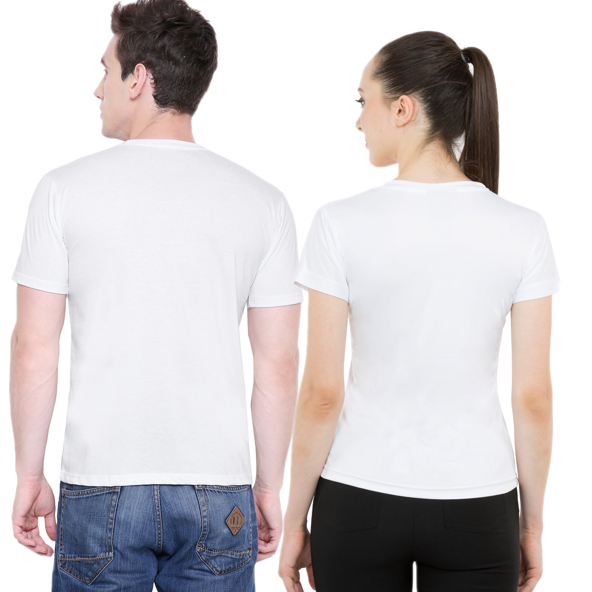 Heartbeat matching Couple T shirts- White