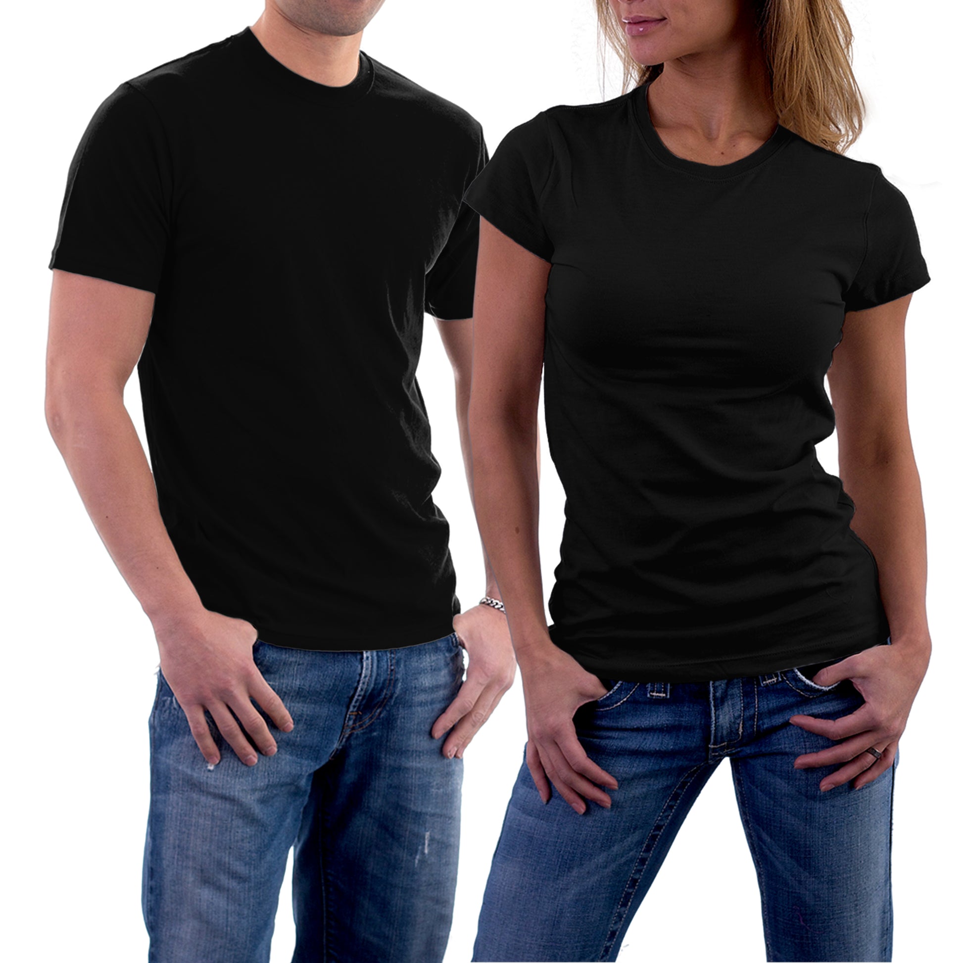 Right Swiped matching Couple T shirts- Black