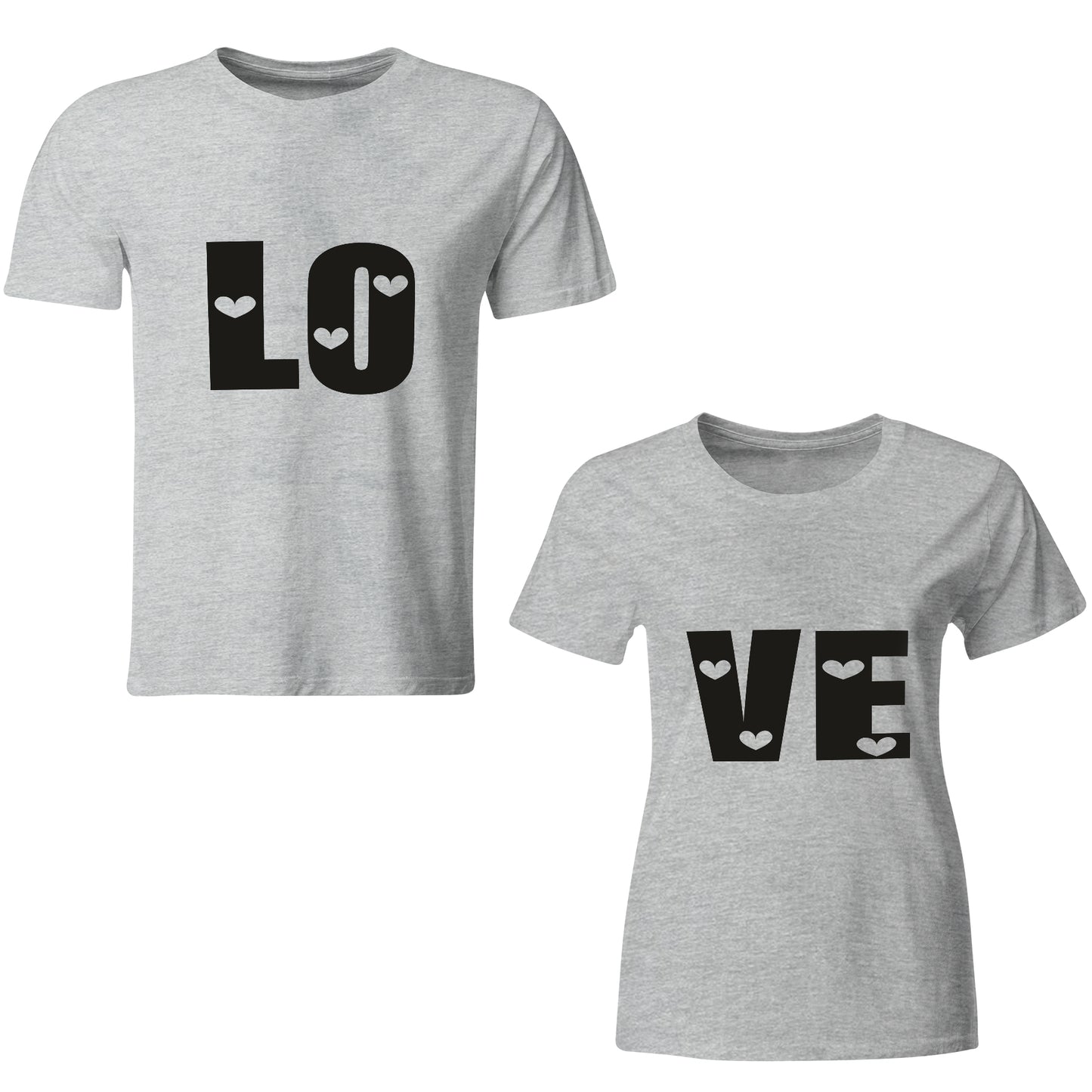 Love matching Couple T shirts- Grey