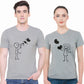 Love Bubble matching Couple T shirts- Grey