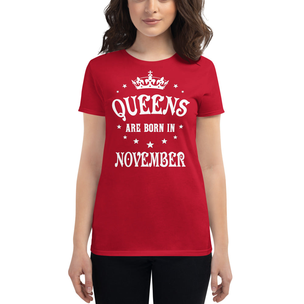 iberry's Birthday month T Shirt for Women |November Birthday Month tshirt | Half Sleeve T-Shirt | Round Neck T Shirt |Cotton T-Shirt for Women- (11)
