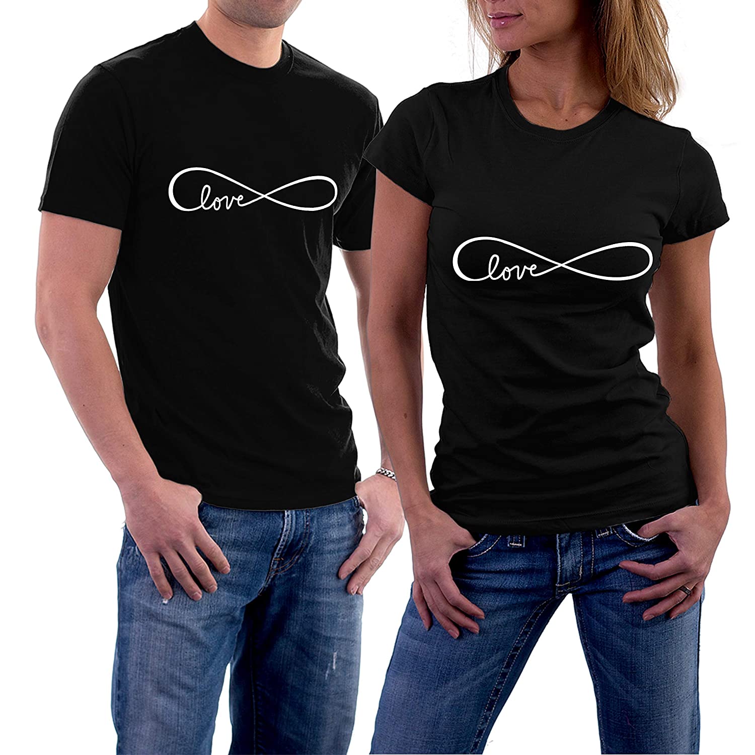 Love Quote matching Couple T shirts- Black