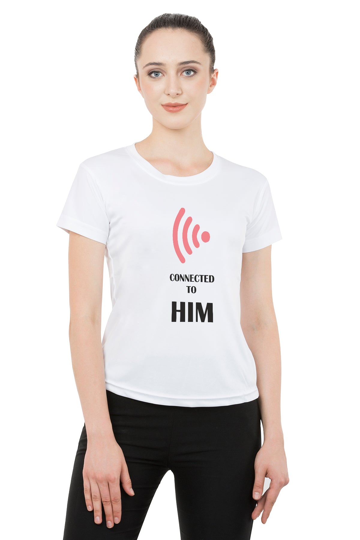 Connected to him/her  matching Couple T shirts- White