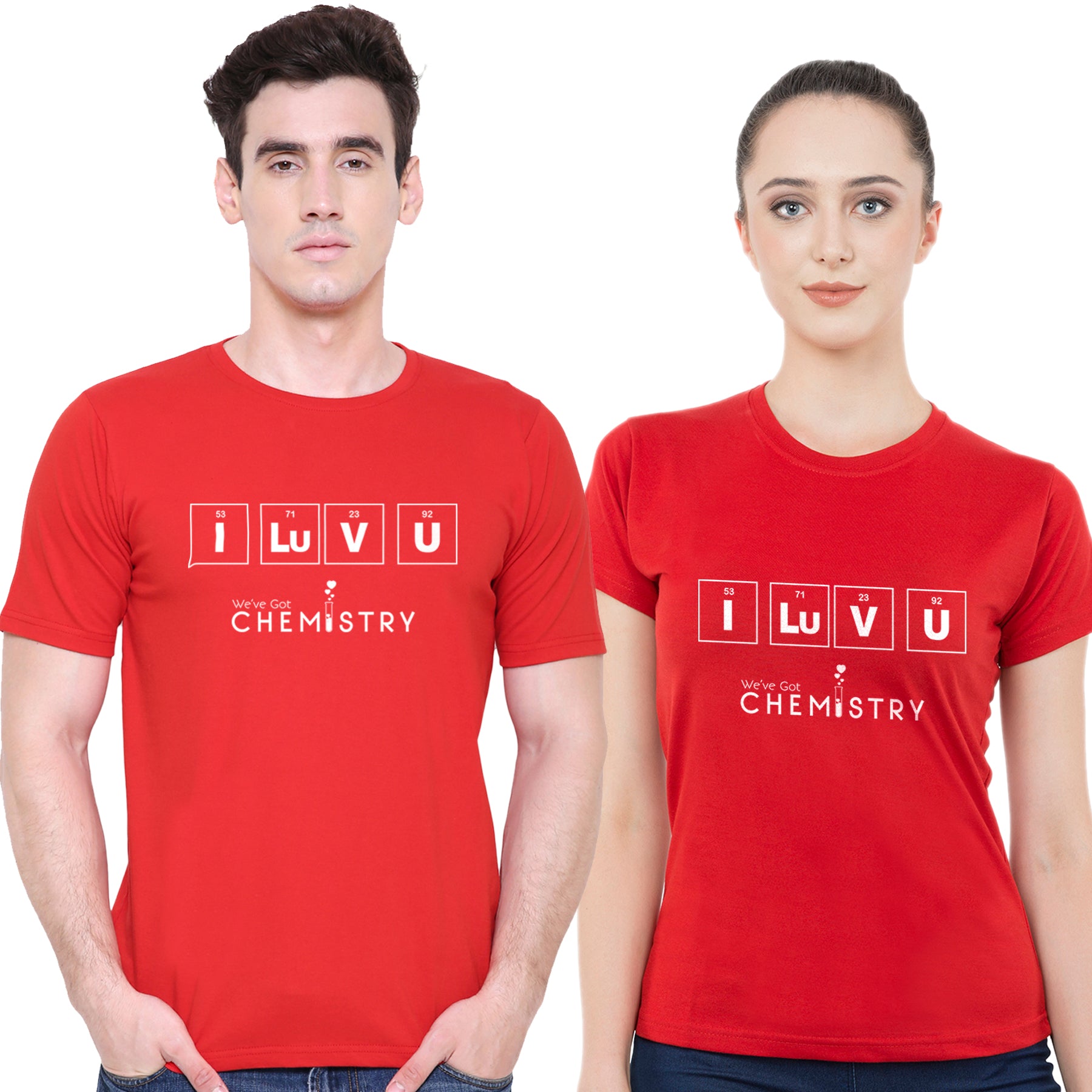 I Luv Chemistarymatching Couple T shirts- Red