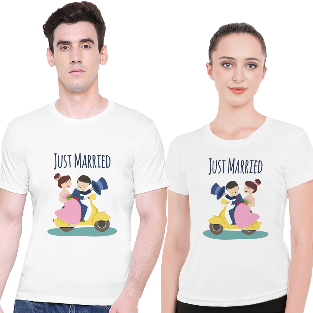 Bride Groom t shirt|wedding tshirts|Couple t shirts Just married- White 08