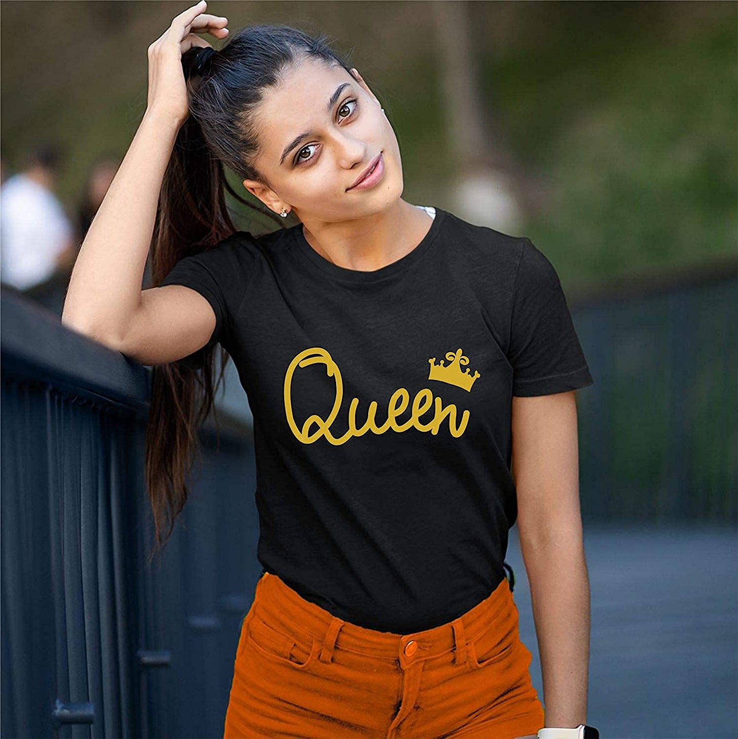 King Queen 2 matching Couple T shirts- Black