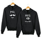 Mr. & Mrs. Right Matching Couple Cute Sweatshirts | Couple Hoodies- Black