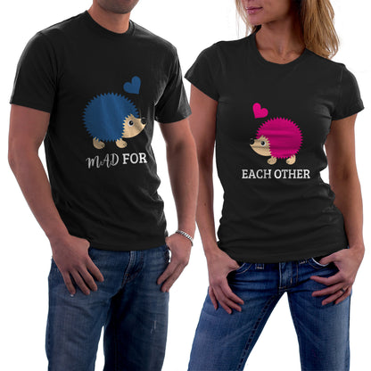 Mad for each other matching Couple T shirts- White