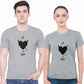 Love Devil matching Couple T shirts- Grey