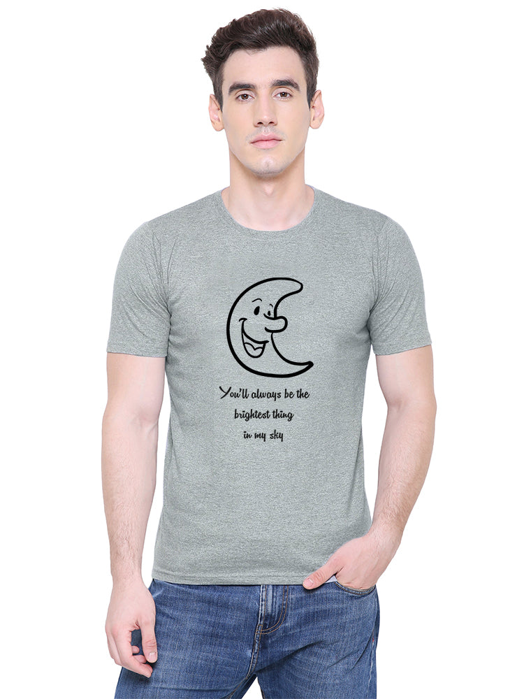 Moon Star  matching Couple T shirts- Grey
