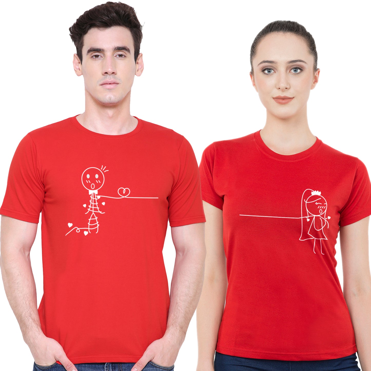 Love Bondmatching Couple T shirts- Red