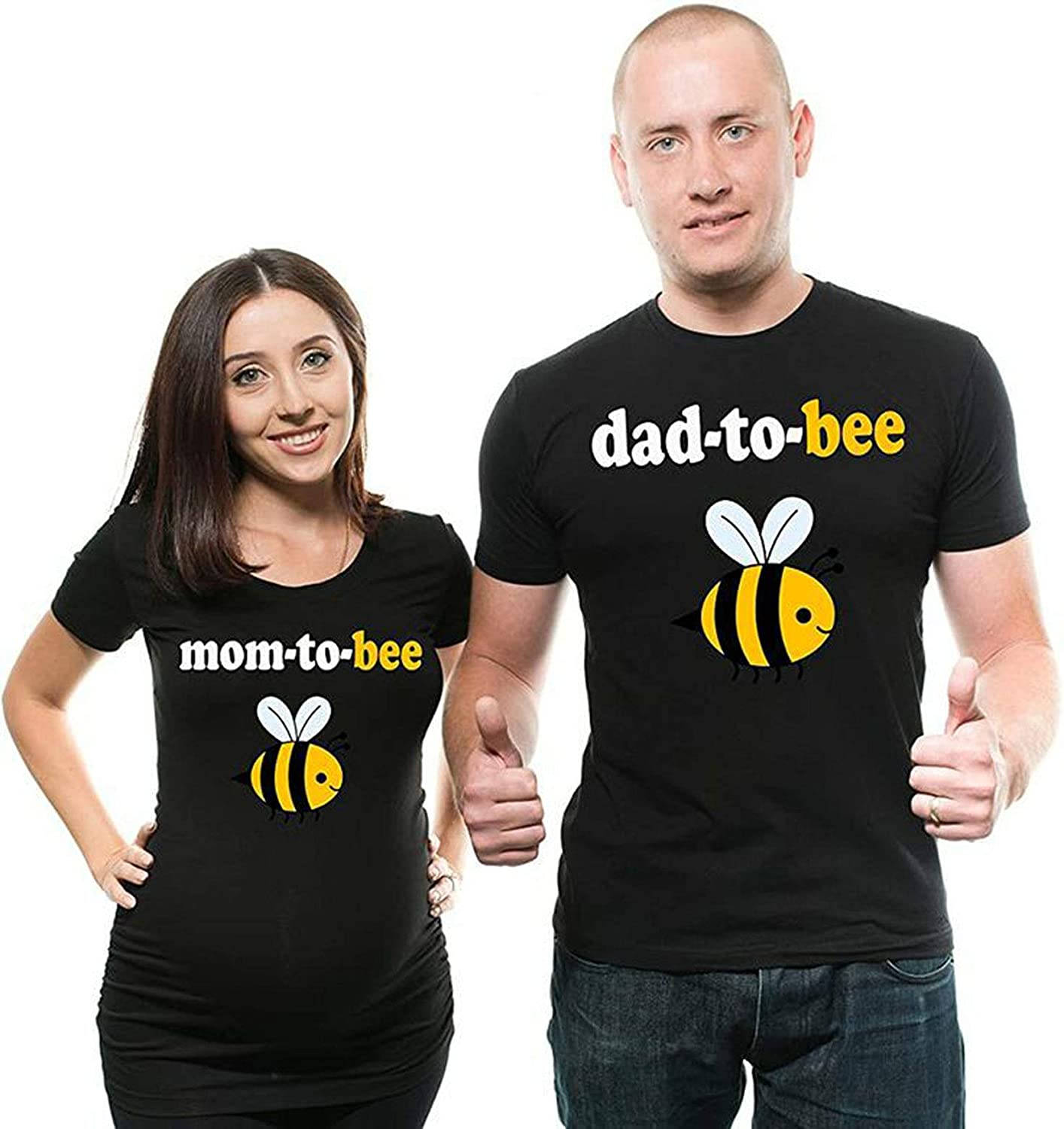 Mom to be & Dad to be Maternity Dress|Maternity Couple T shirts- Black