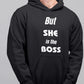 He is the man / She is the Boss  Matching Couple Cute Sweatshirts | Couple Hoodies- Black