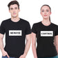 Remote Control matching Couple T shirts- Black
