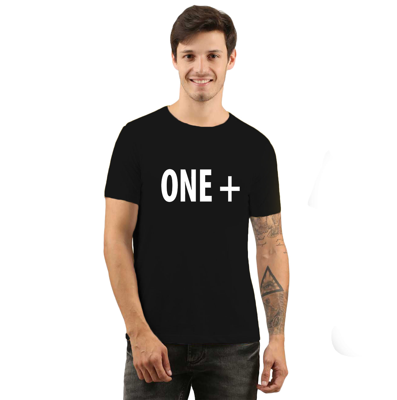 One plus two is equal to three Maternity Dress|Maternity Couple T shirts- Black