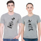 Love Bird matching Couple T shirts- Grey