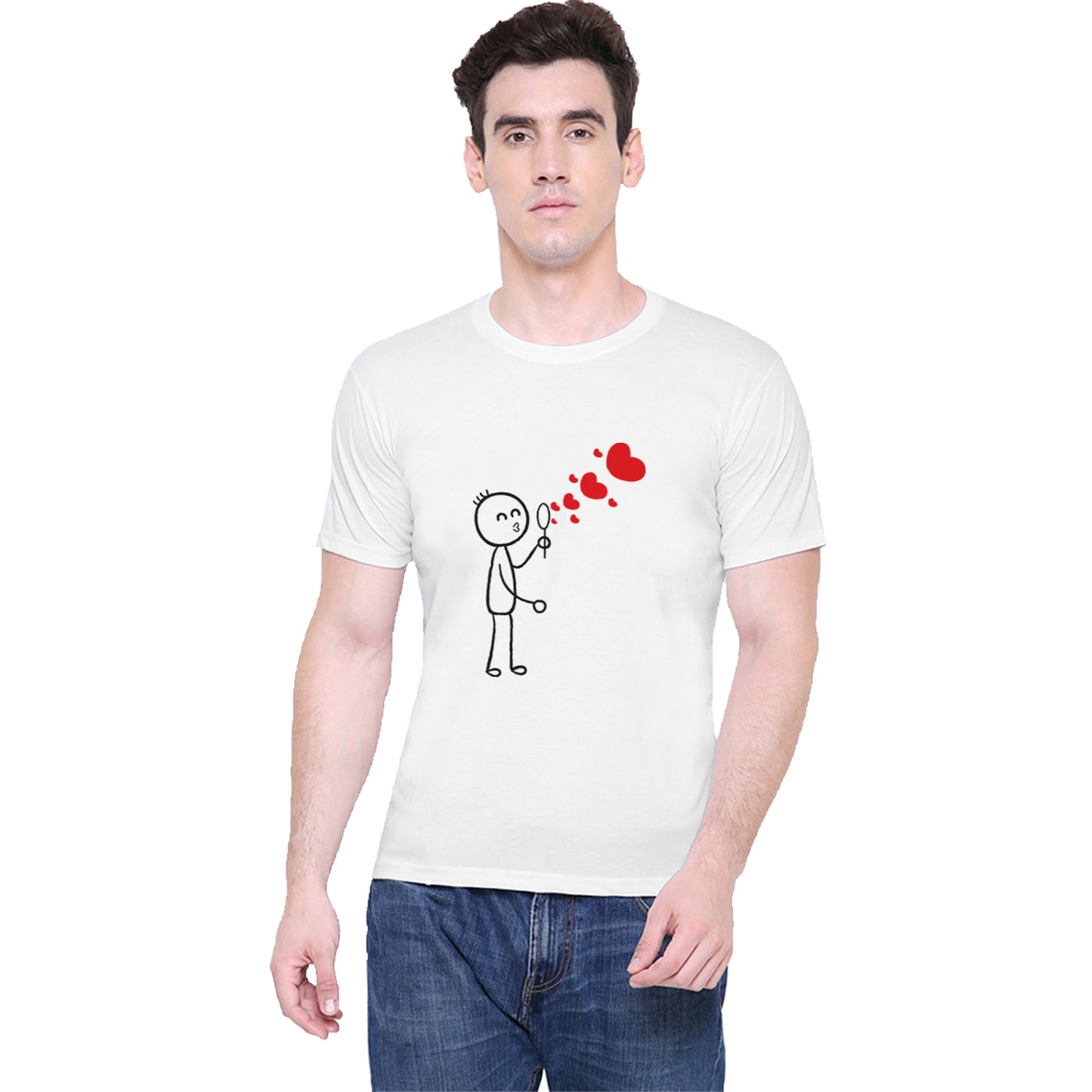 Love Bubble matching Couple T shirts- White