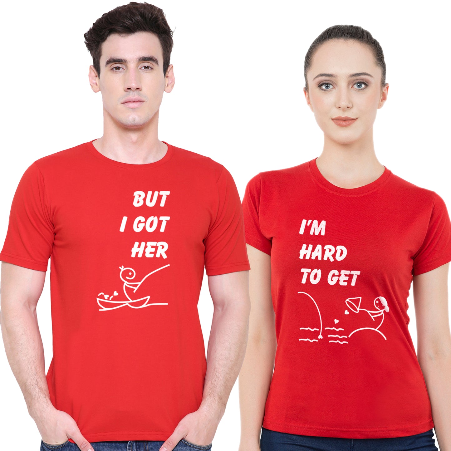 Hard to Getmatching Couple T shirts- Red