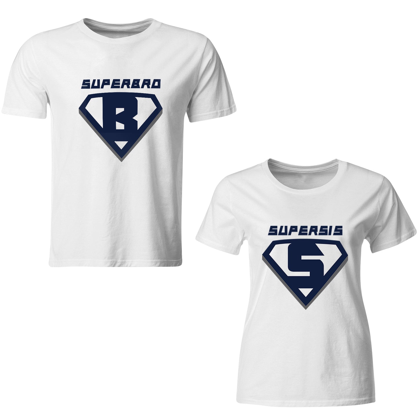 Superbro-Supersis matching Sibling t shirts - white