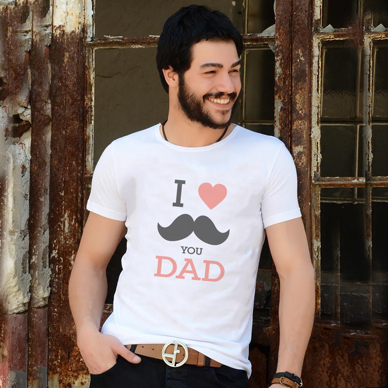 Fathers day Printed Tshirt for Men|Graphic Printed White t shirts for dads|I love dad