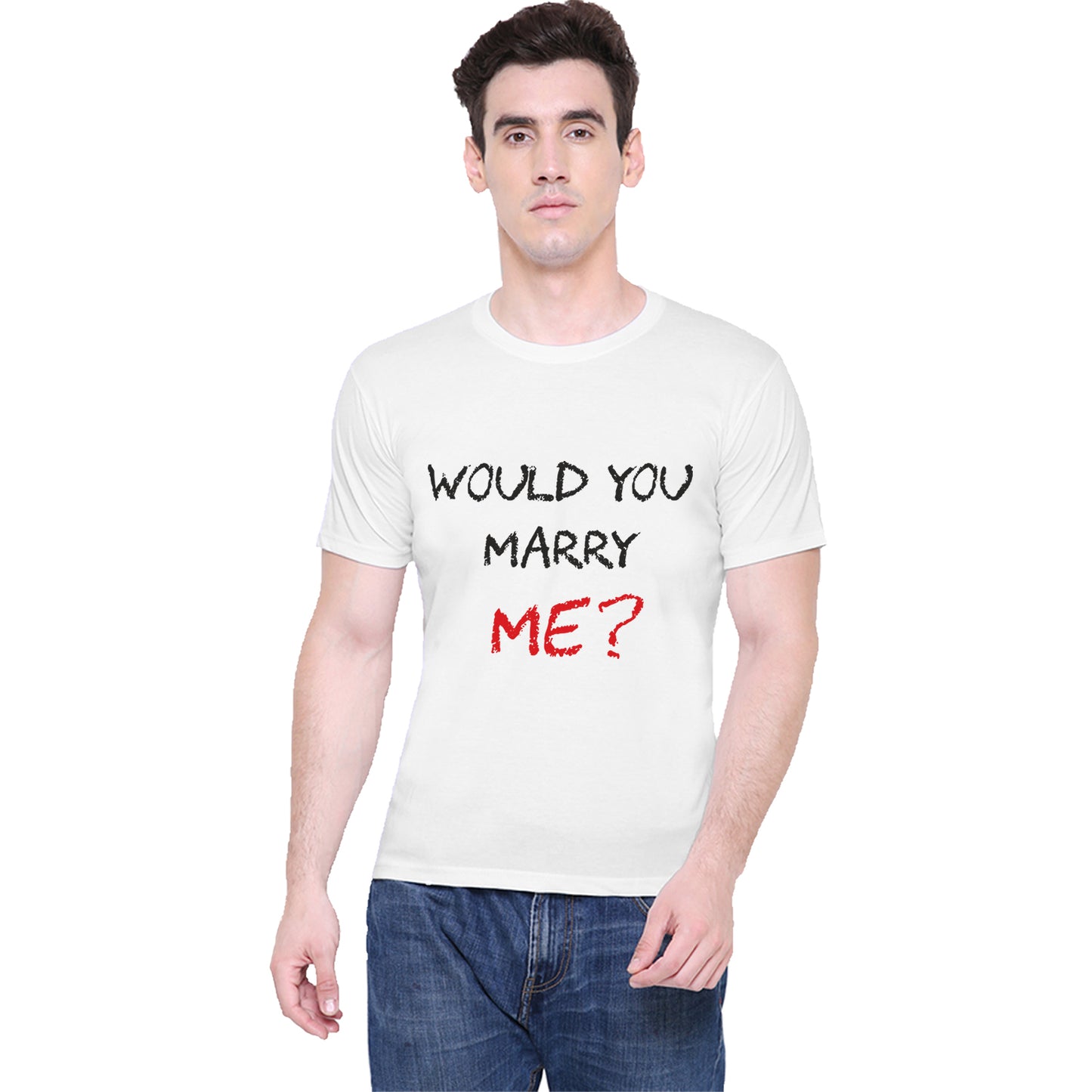 Marry Me matching Couple T shirts- White