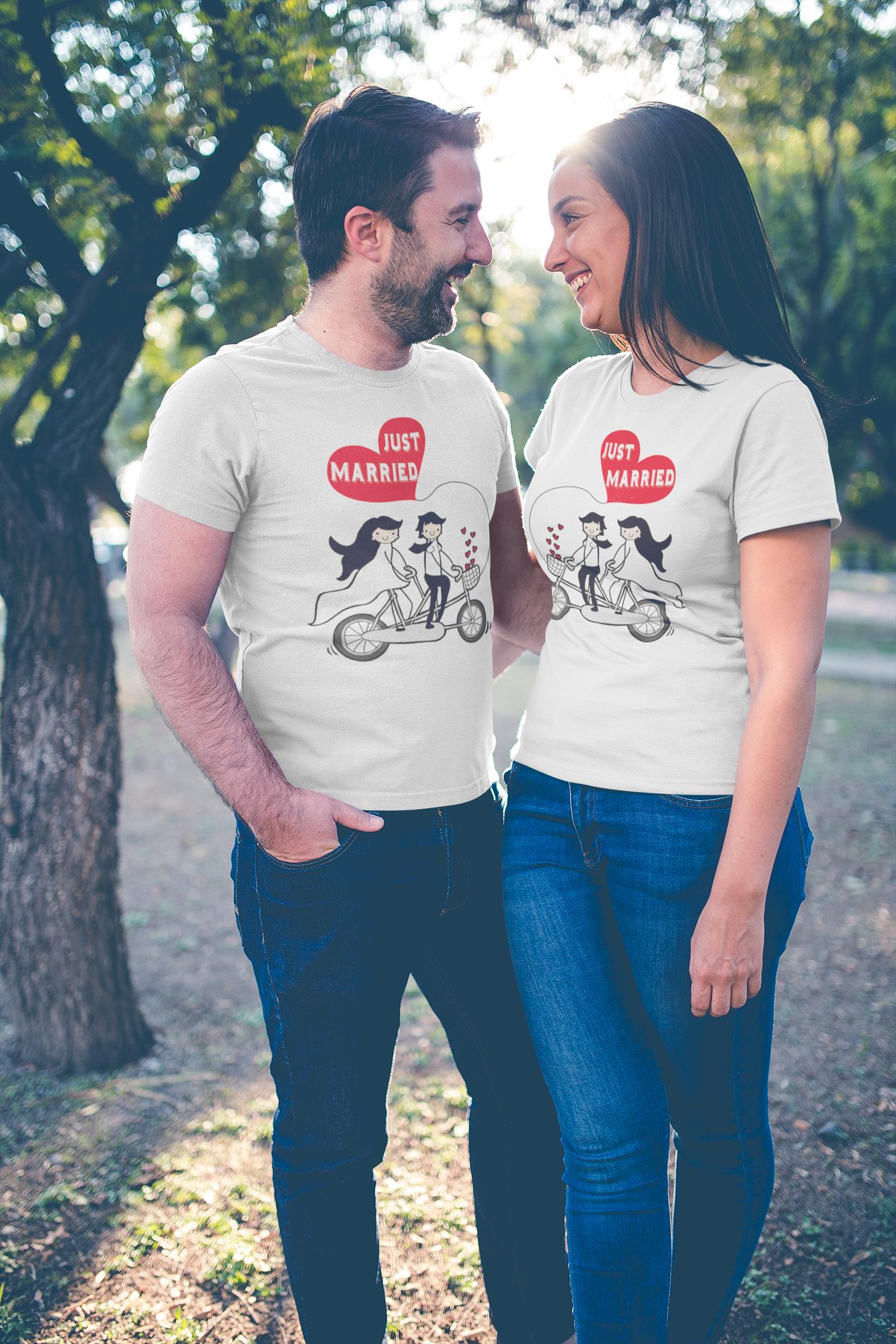 Bride Groom t shirt|wedding tshirts|Couple t shirts Just married- White 12