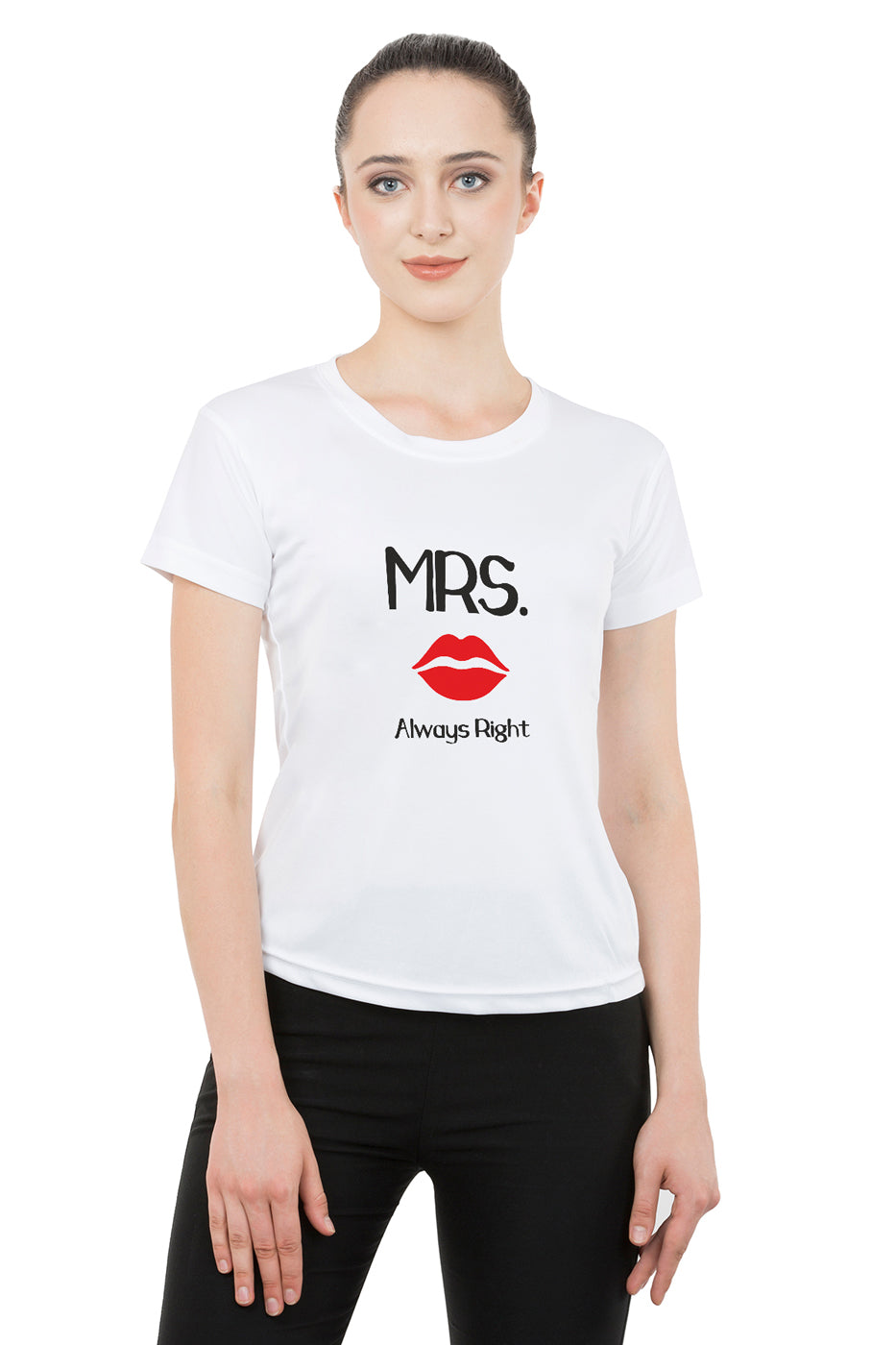 Mr. Mrs. Always Right matching Couple T shirts- White