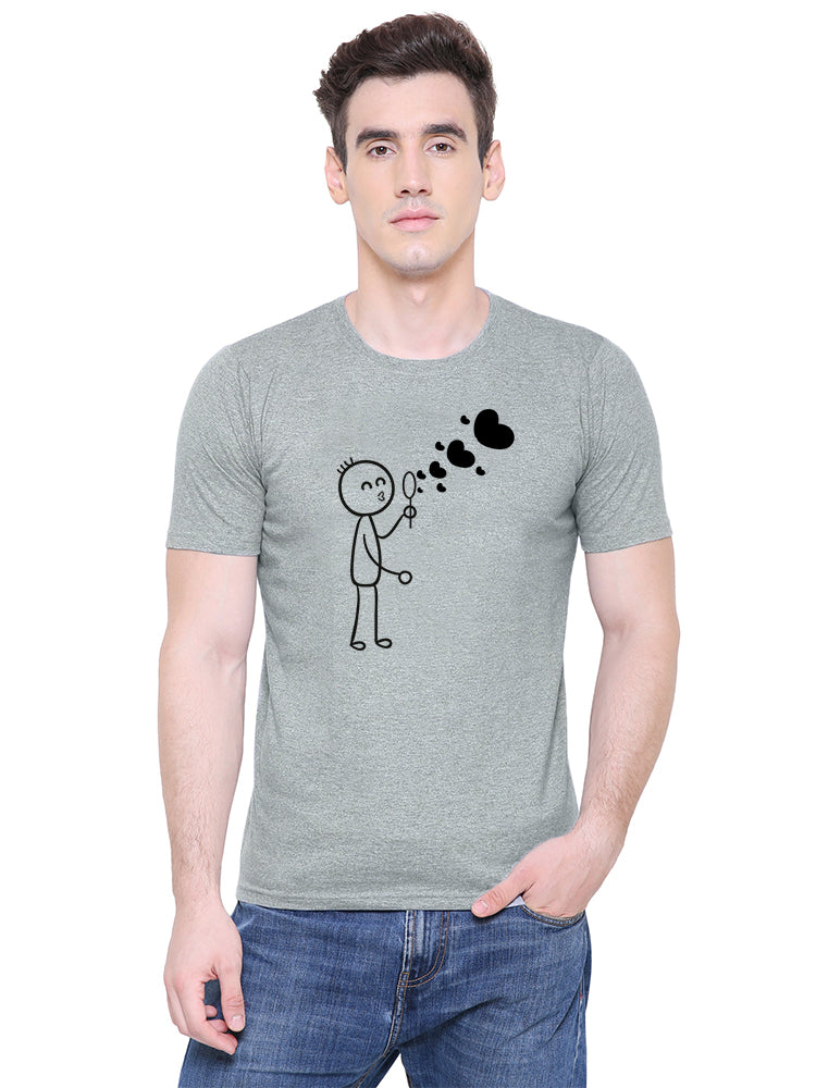 Love Bubble matching Couple T shirts- Grey